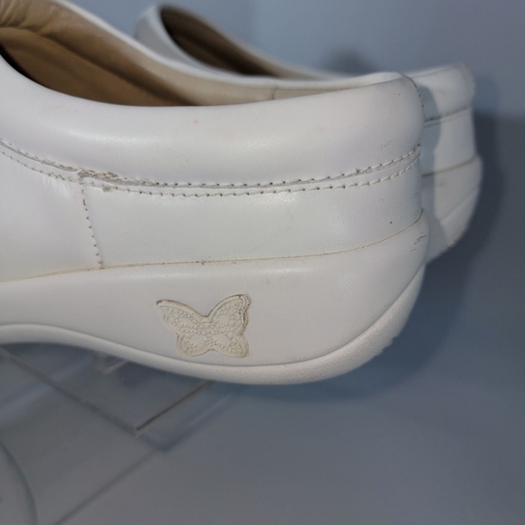 Alegria Slip On Comfort Shoe White Leather 36 Removable Insole Nursing Medical - Picture 6 of 12